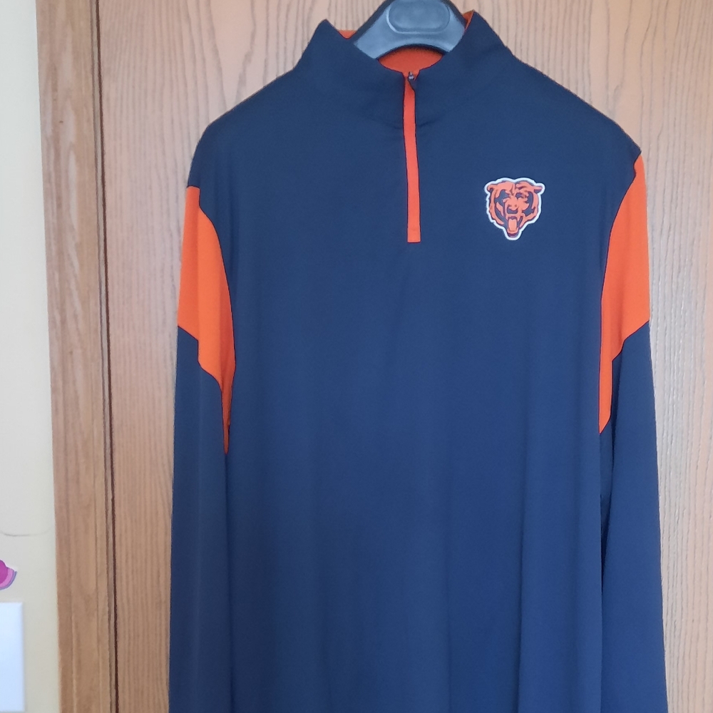 Chicago Bears Men's Blue 1/4 Zip Performance Long Sleeve Shirt Size XL